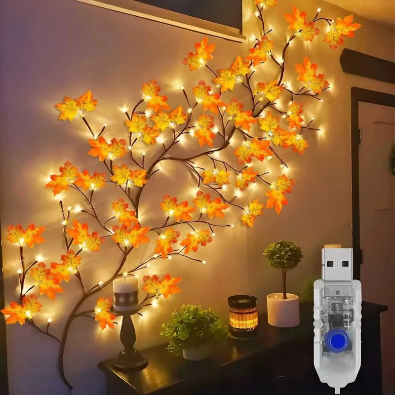 Lighting Decor Home - DIY Maple Leaf Rose Pendant USB