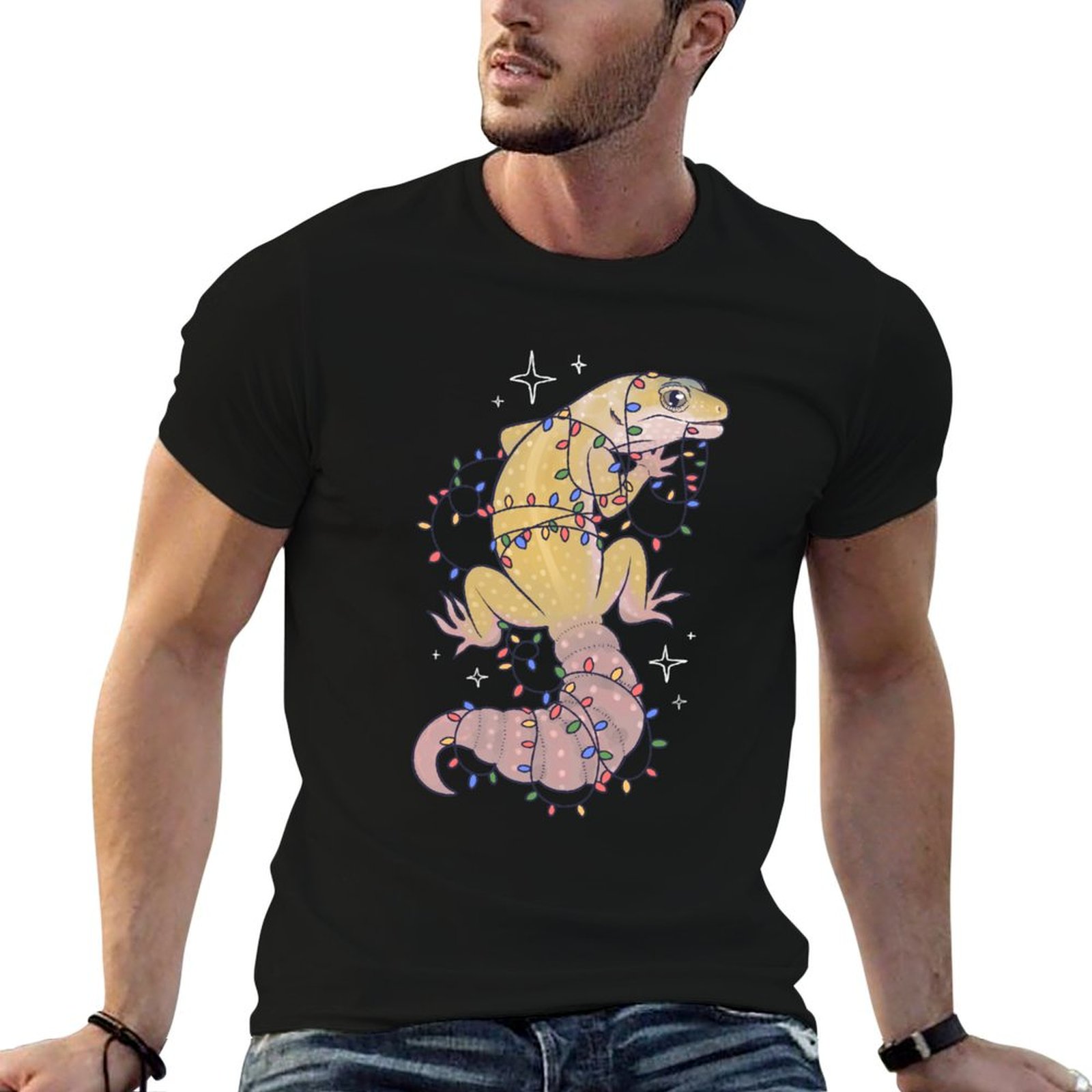 Gecko Lighting & Decor - Leopard Gecko and Holiday Lights T-Shirt