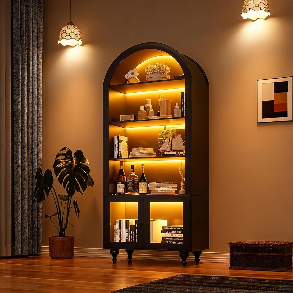 Lighting & Home Decor Studio Photos - Wooden Arched Display Storage Cabinet with