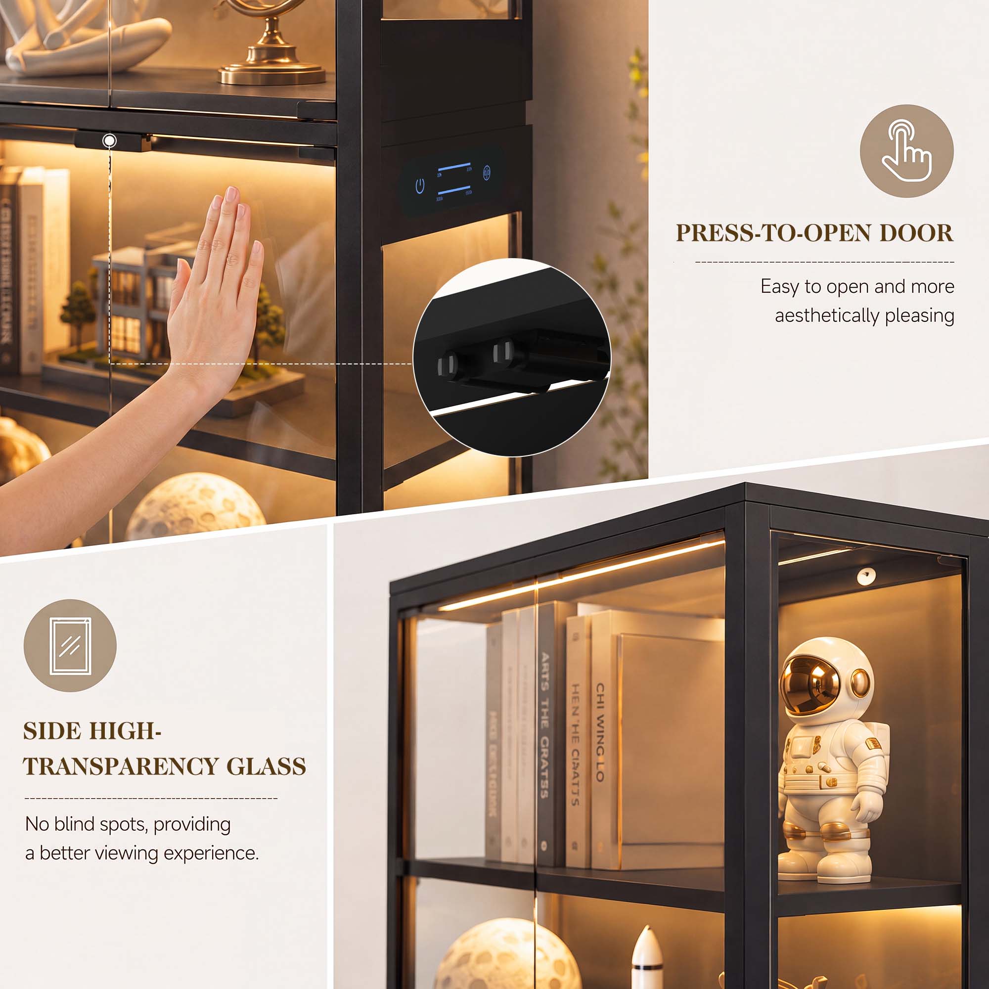 TCGBKAF 5‑Tier Display Cabinet - Lighting Decor Home review and price