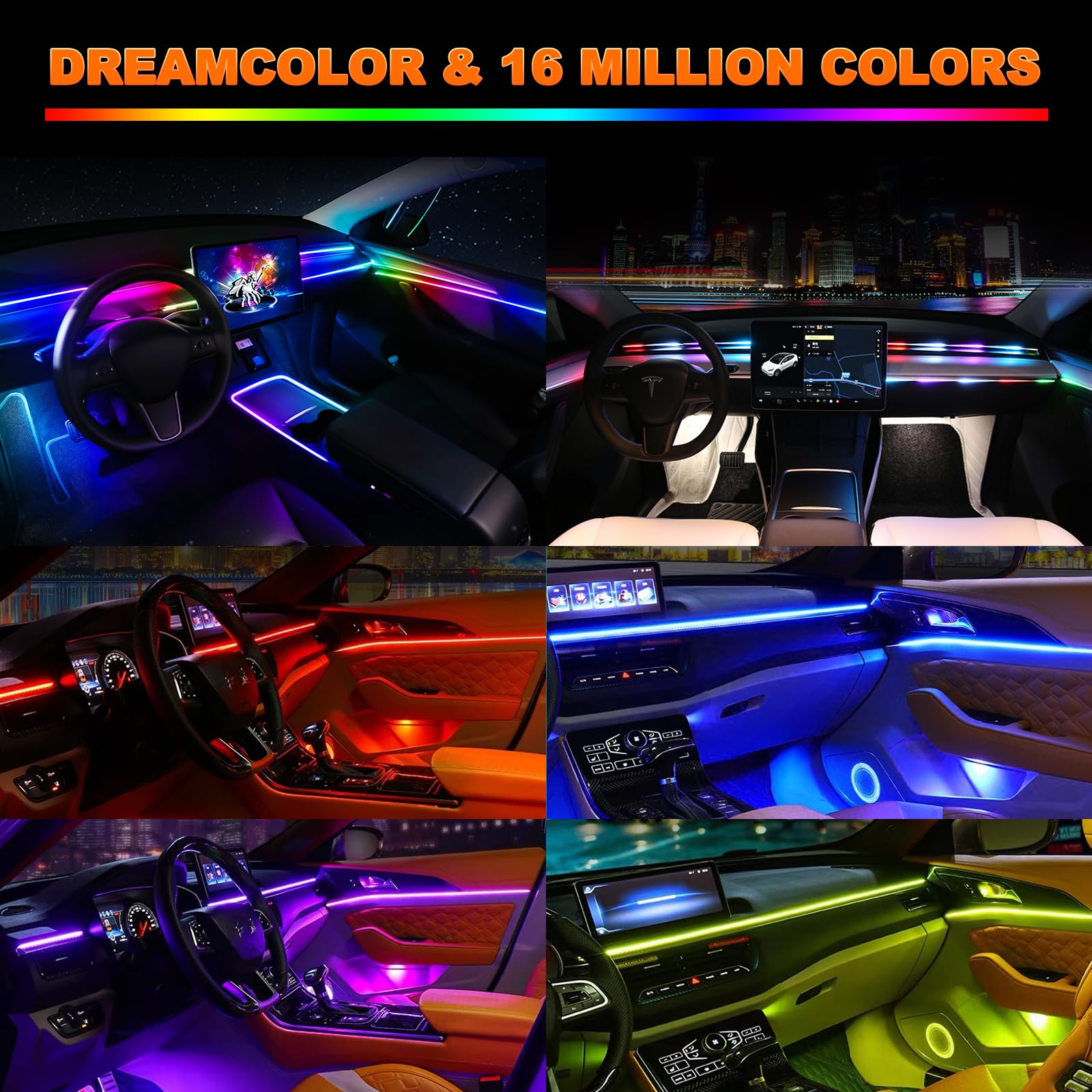 2IN1 Dynamic Neon Car Ambient  - Lighting Bolt Decor review and price