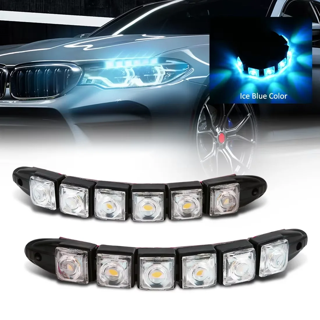 2PCS LED Waterproof DRL Light  - Lighting Bolt Decor review and price