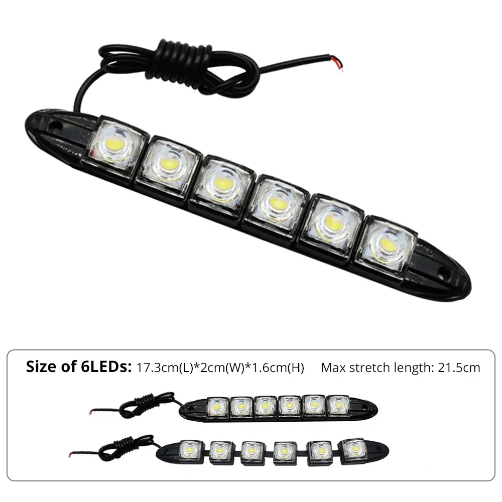 2PCS LED Waterproof DRL Light  - Lighting Bolt Decor review and price