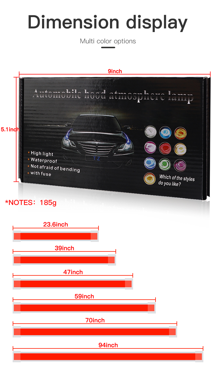 12V White Car Hood Light Strip - Lighting Bolt Decor review and price