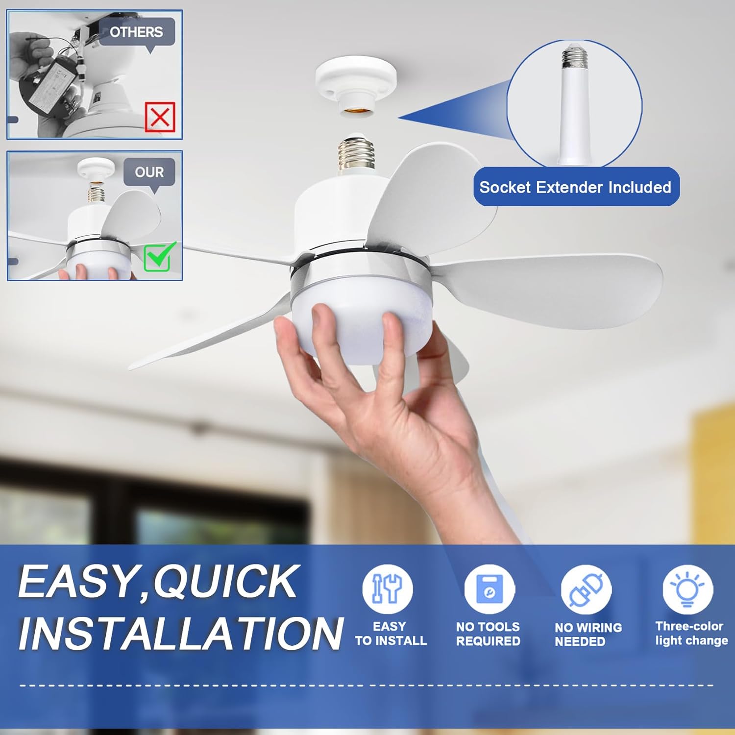 Socket Fan Light with Remote,  - Lighting Decor Home review and price