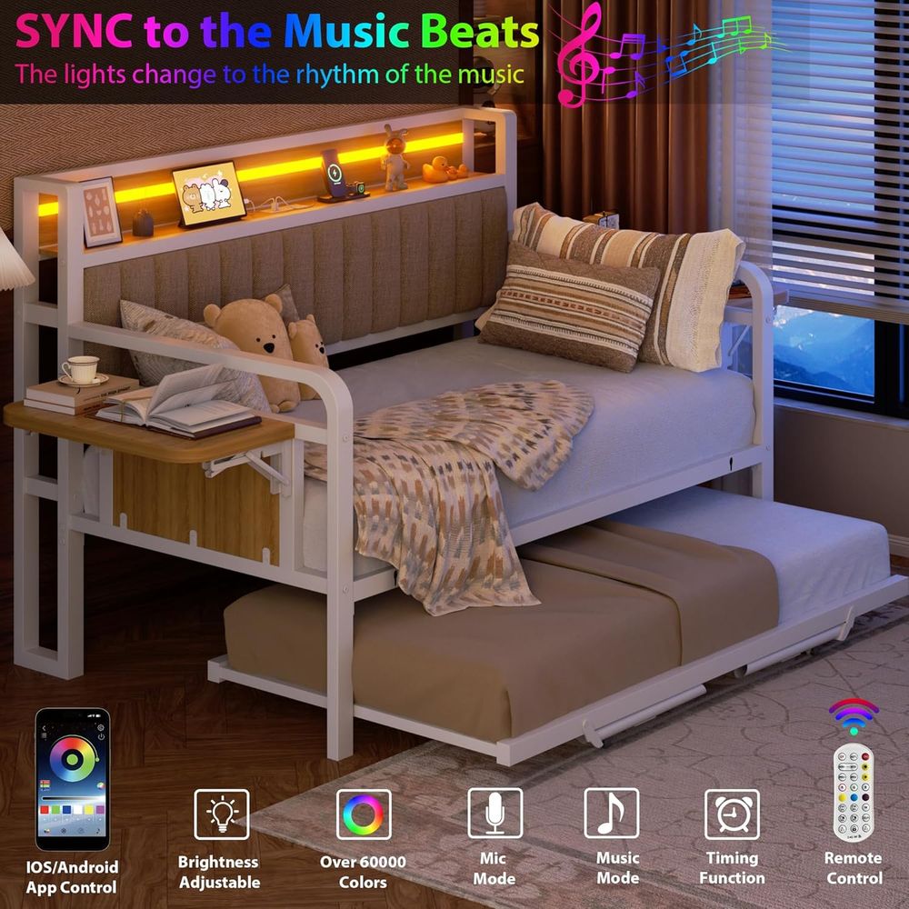 Daybed with Trundle and LED Li - Furniture Lighting & Decor Magazine review and price