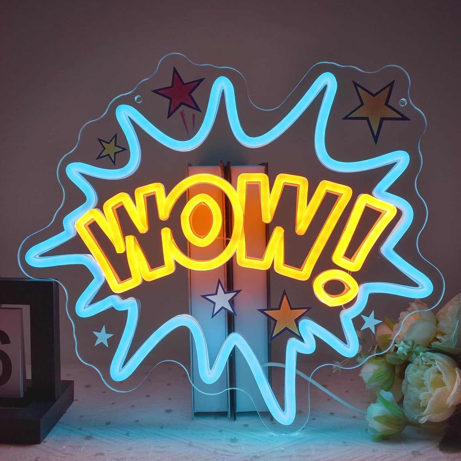 WOW Neon Sign USB Dimmable LED - Lighting Decor Wow review and price