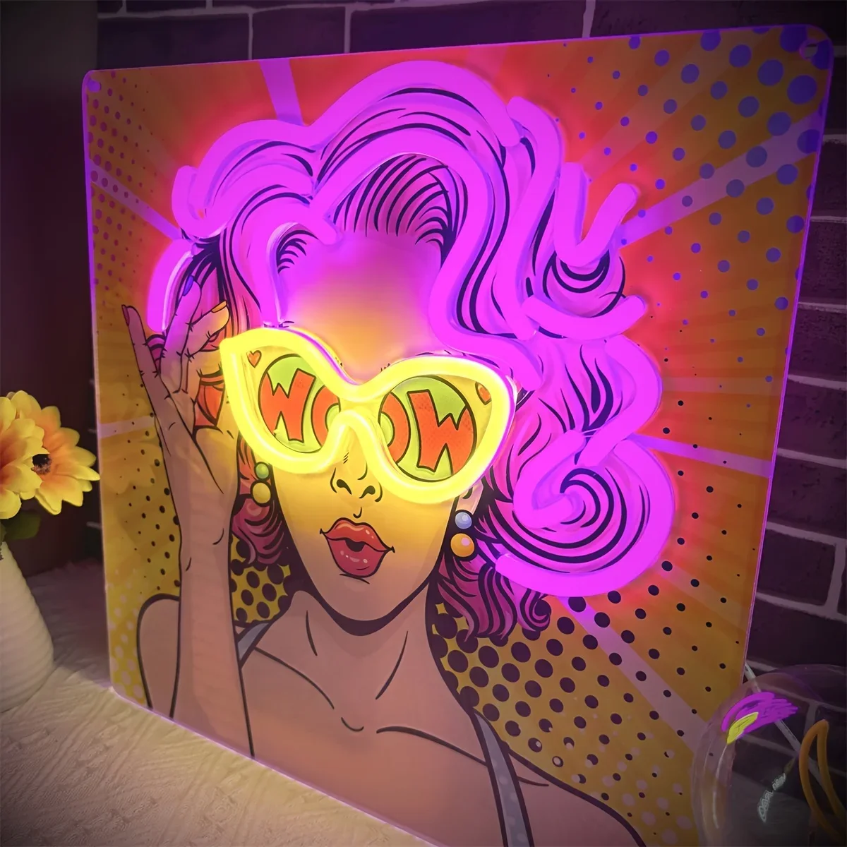 Wow Lady Pop Art LED Neon Sign - Lighting Decor Wow review and price
