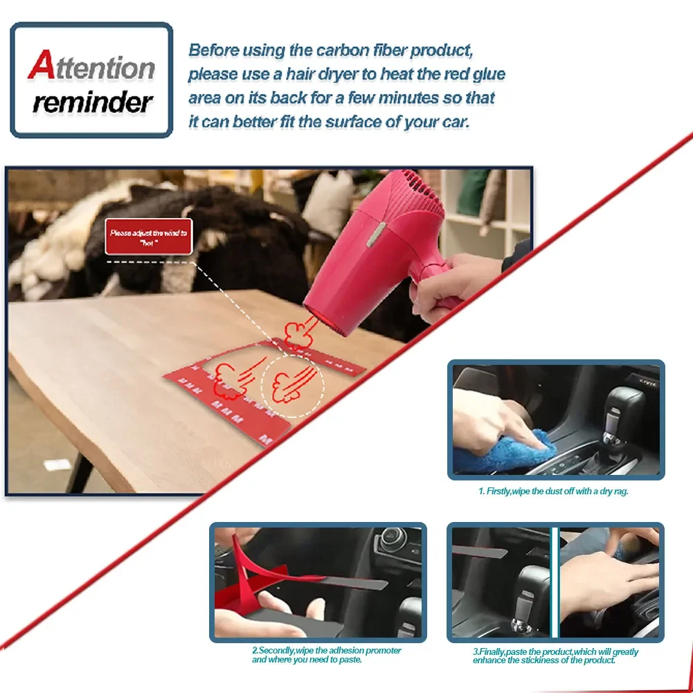 Carbon Fiber Red Stickers For  - Lighting Decor Inc review and price