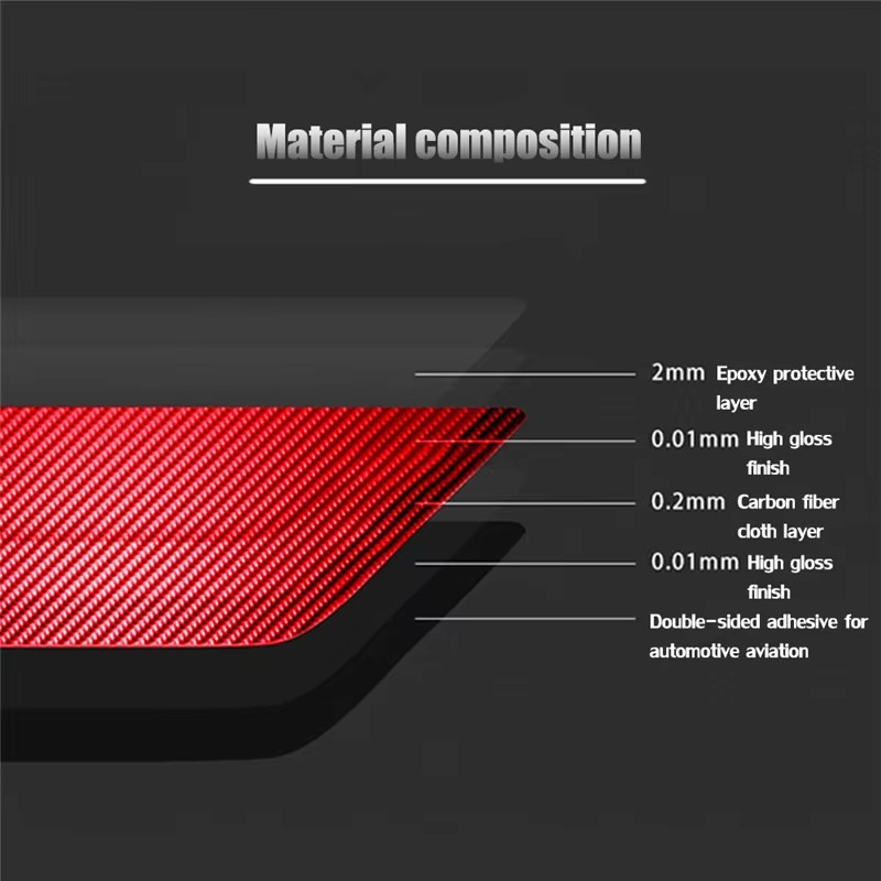 Carbon Fiber Red Stickers For  - Lighting Decor Inc review and price