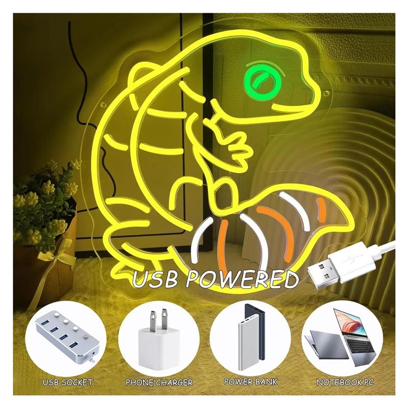 Gecko Shape Neon Sign Anime Li - Gecko Lighting & Decor review and price