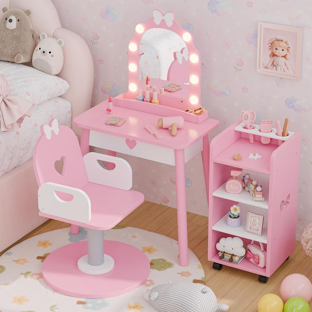 Pink Toddler Vanity Set with L - Furniture Lighting & Decor Magazine review and price