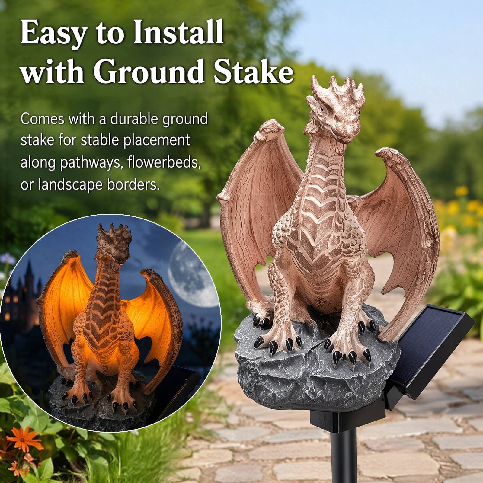 Solar Floor Lamp Dragon Figuri - Decor Lighting Floor Lamps review and price