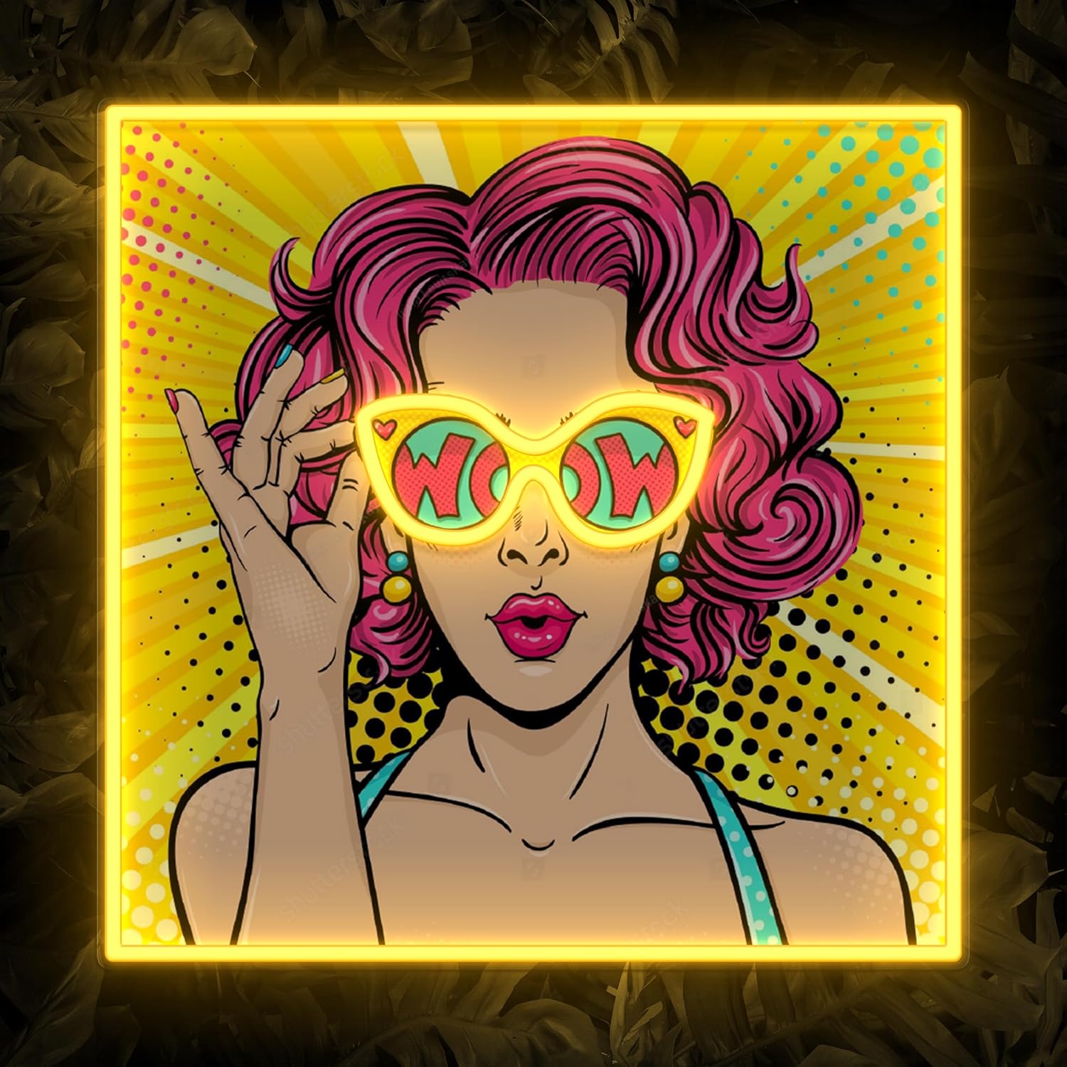 Wow Lady Uv Pop Neon Sign Comi - Lighting Decor Wow review and price