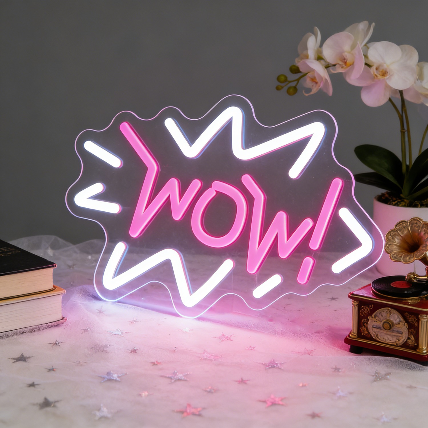 Wow Neon Sign LED Pop Art Marq - Lighting Decor Wow review and price