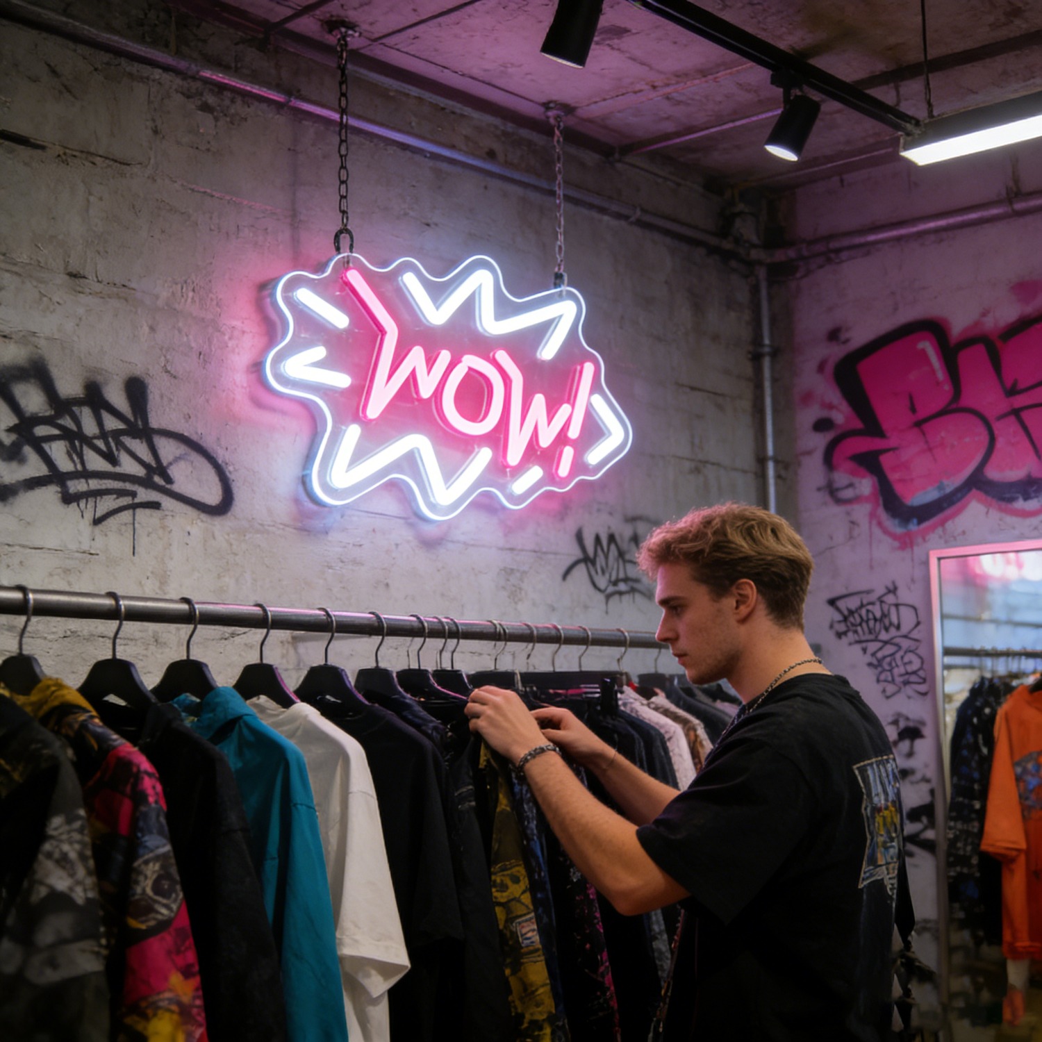 Wow Neon Sign LED Pop Art Marq - Lighting Decor Wow review and price