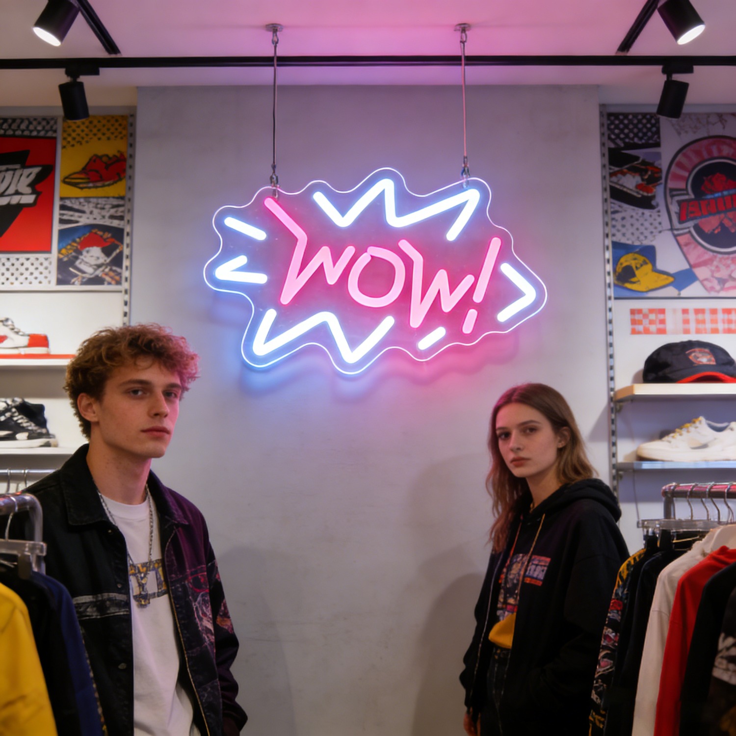 Wow Neon Sign LED Pop Art Marq - Lighting Decor Wow review and price
