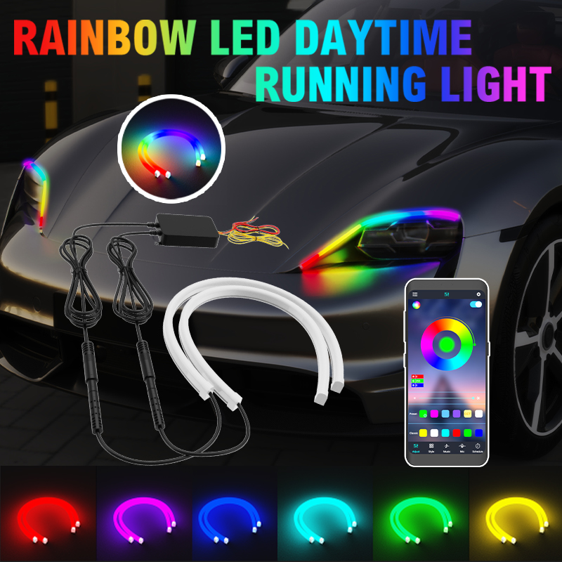 2PCS  30/45/60cm DRL Car LED D - Lighting Bolt Decor review and price