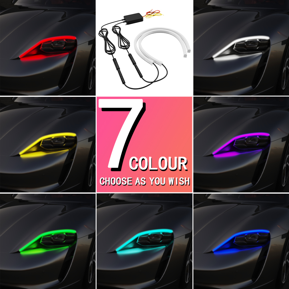 2PCS  30/45/60cm DRL Car LED D - Lighting Bolt Decor review and price