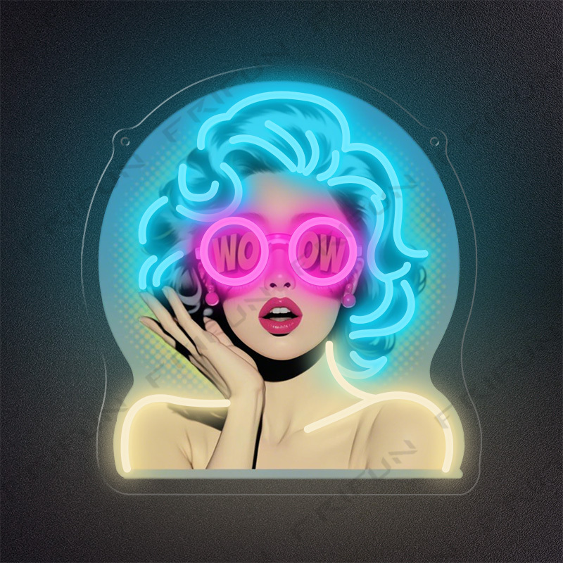 WOW Curl Girl Neon Sign UV Pri - Lighting Decor Wow review and price
