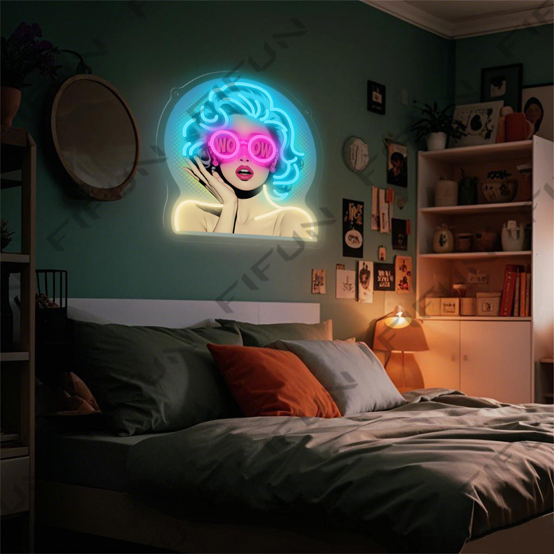 WOW Curl Girl Neon Sign UV Pri - Lighting Decor Wow review and price