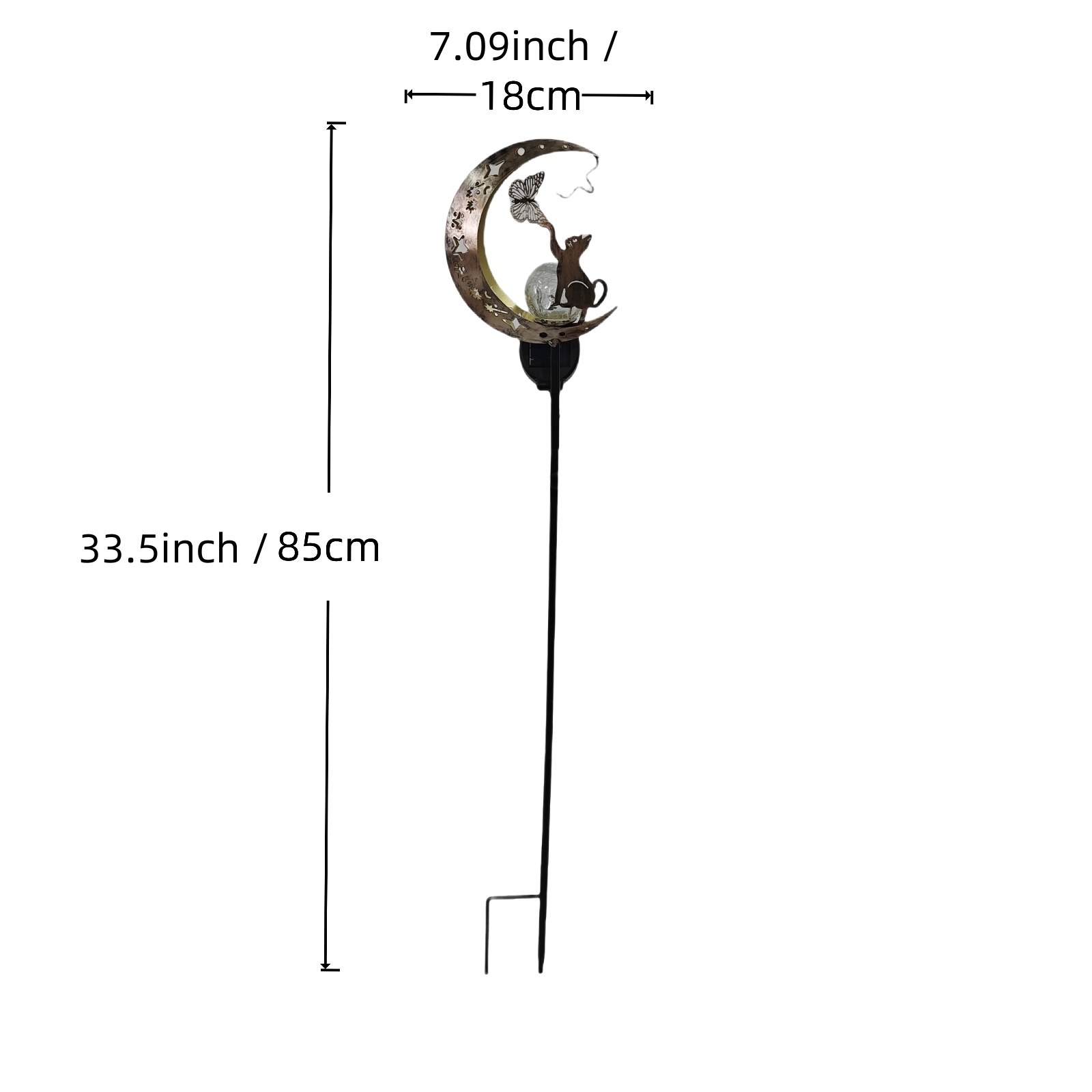 1 PC Cat Moon Solar Light Iron - Elements Lighting Decor review and price