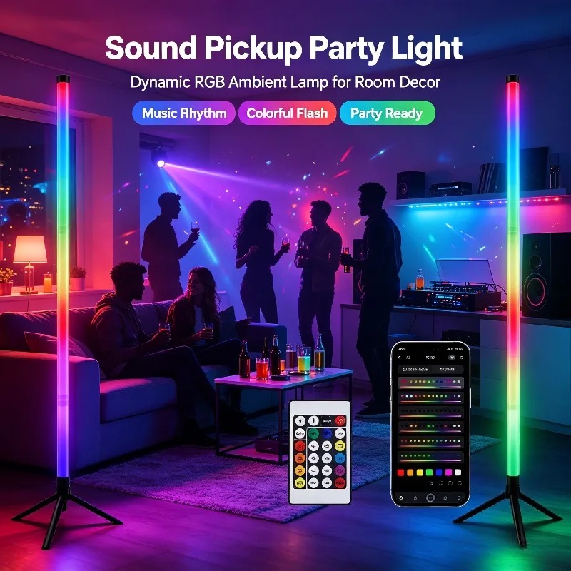 2PCS 120CM RGB Floor Lamp, Sou - Lighting Decor Home review and price