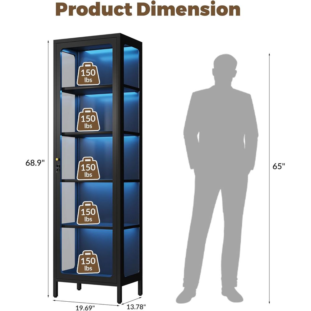 69 Glass Display Cabinet with  - Lighting & Home Decor Studio Photos review and price