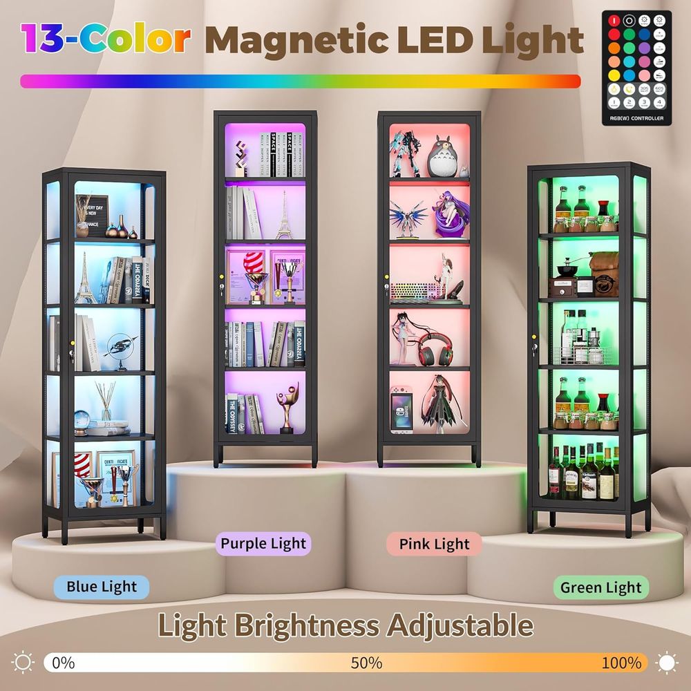 69 Glass Display Cabinet with  - Lighting & Home Decor Studio Photos review and price