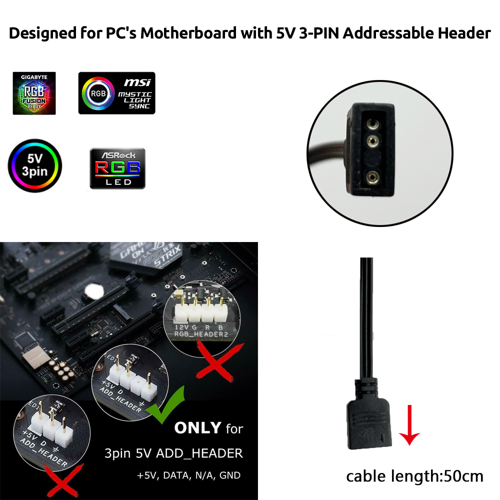 5V ARGB 3Pin Header for Asus A - Lighting Bolt Decor review and price