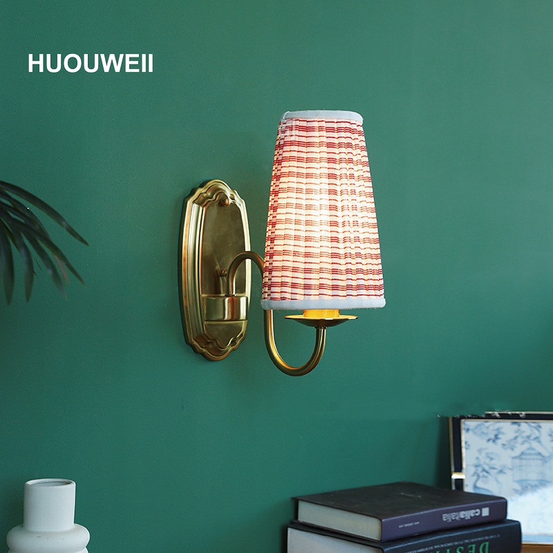 Retro Fabric Wall Lamp Bronze  - Elements Lighting Decor review and price