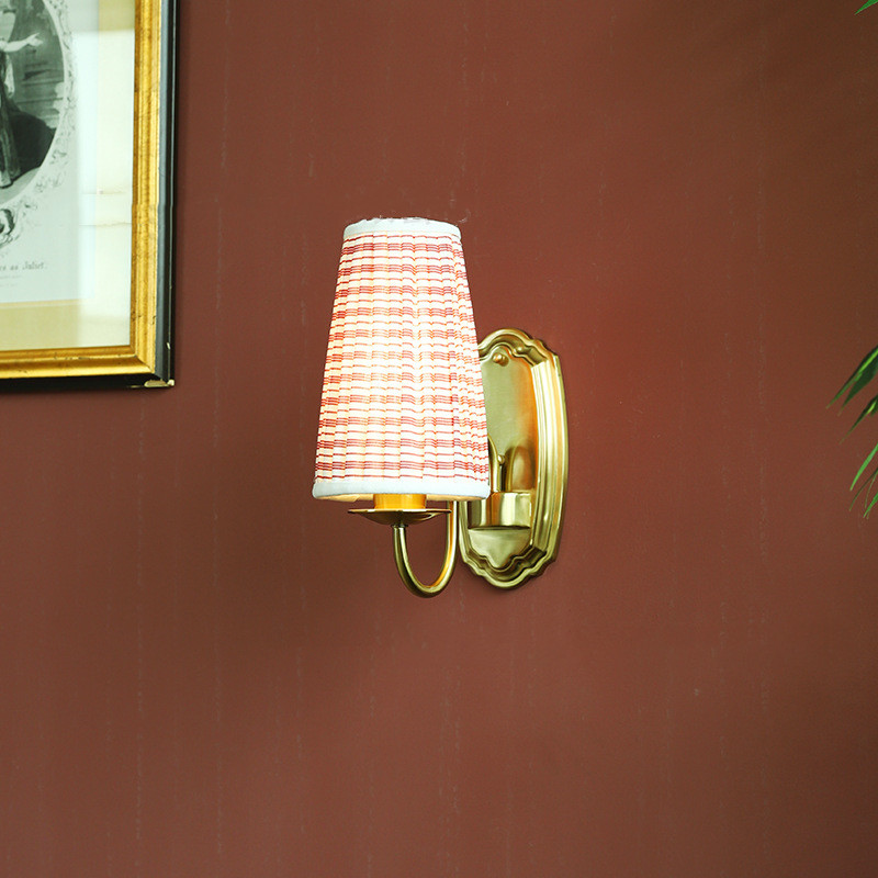 Retro Fabric Wall Lamp Bronze  - Elements Lighting Decor review and price